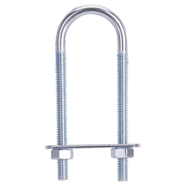 Prosource UBolt, 1/4 in Thread, 23/4 in L Thread, Steel, Zinc LR343